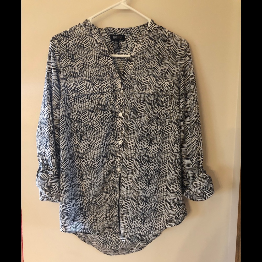 Jones New York No Collar Blouse